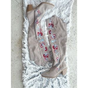 Carlos Santana Tan Thigh High Over The Knee Boots